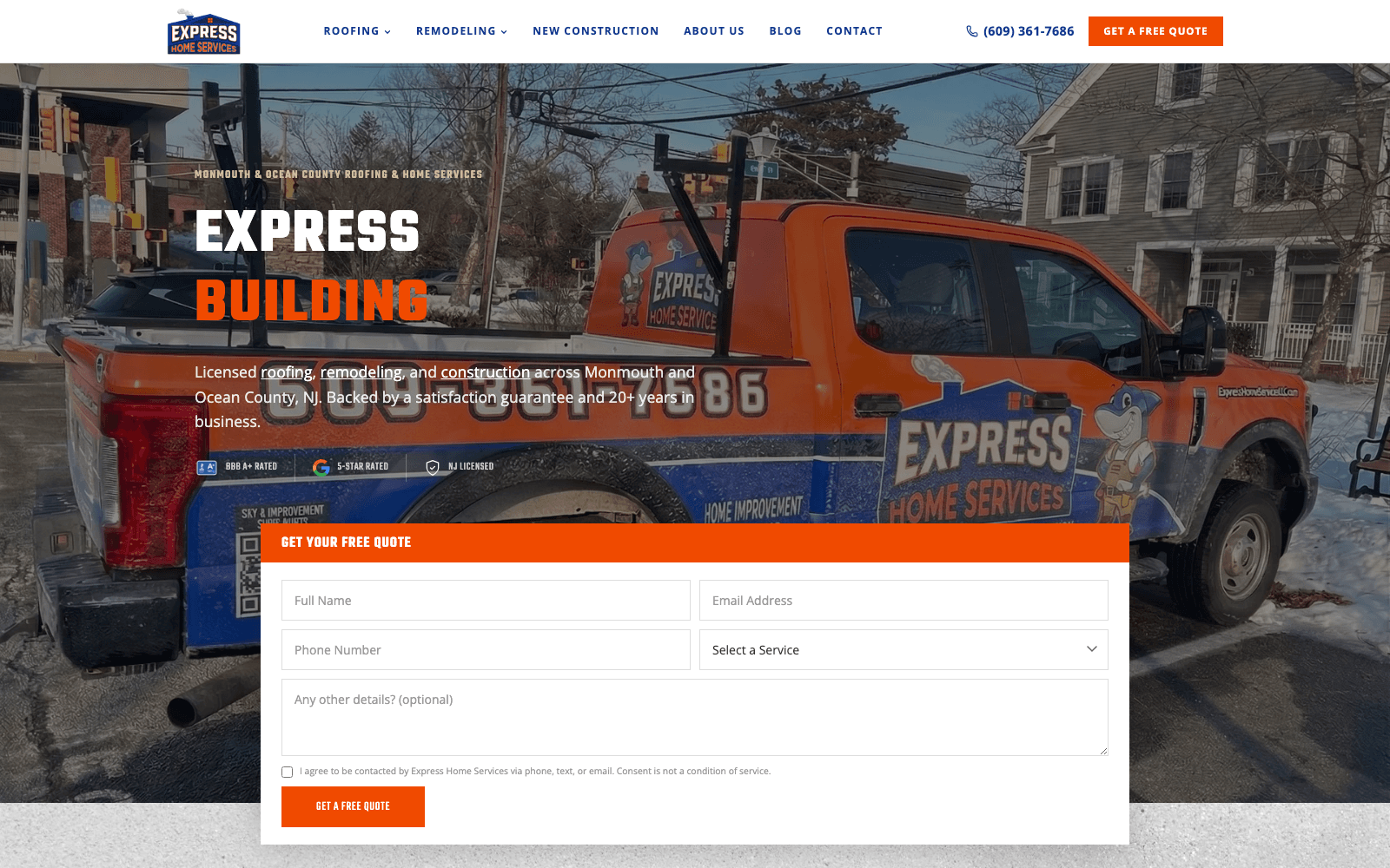 Express Home Services website